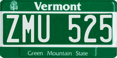 VT license plate ZMU525