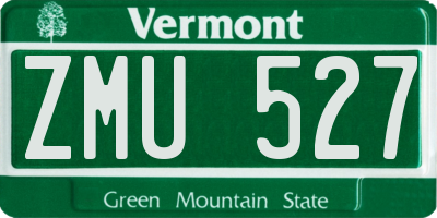 VT license plate ZMU527