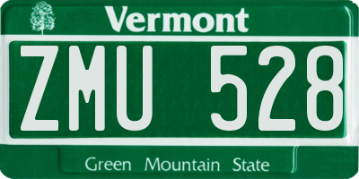 VT license plate ZMU528