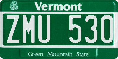 VT license plate ZMU530
