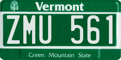 VT license plate ZMU561