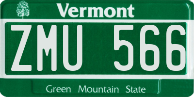 VT license plate ZMU566