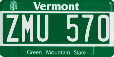 VT license plate ZMU570