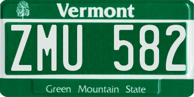 VT license plate ZMU582