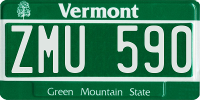 VT license plate ZMU590