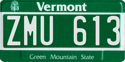 VT license plate ZMU613