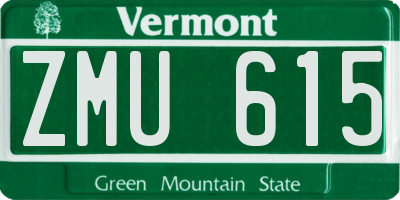 VT license plate ZMU615