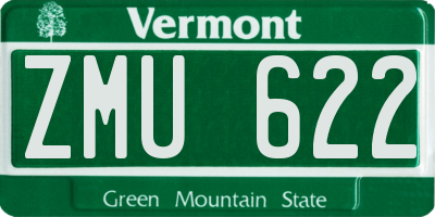 VT license plate ZMU622