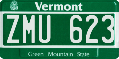VT license plate ZMU623