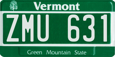 VT license plate ZMU631
