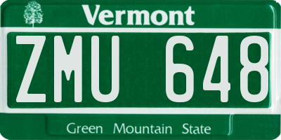 VT license plate ZMU648