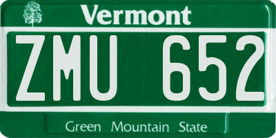 VT license plate ZMU652