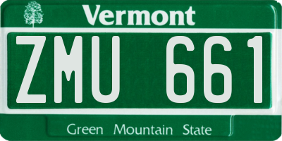 VT license plate ZMU661