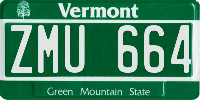 VT license plate ZMU664