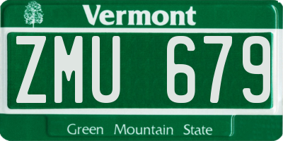 VT license plate ZMU679