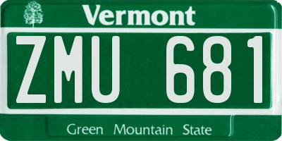 VT license plate ZMU681
