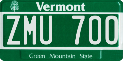 VT license plate ZMU700