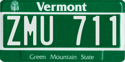 VT license plate ZMU711