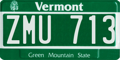 VT license plate ZMU713