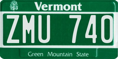 VT license plate ZMU740