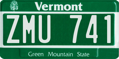 VT license plate ZMU741