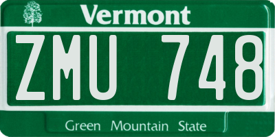 VT license plate ZMU748
