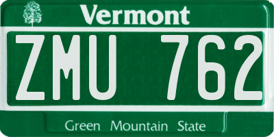 VT license plate ZMU762