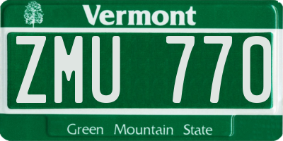 VT license plate ZMU770
