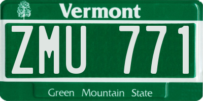 VT license plate ZMU771