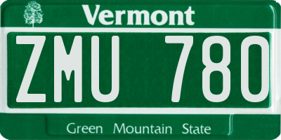 VT license plate ZMU780