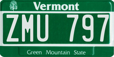 VT license plate ZMU797