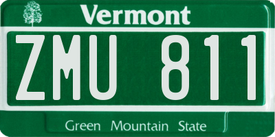 VT license plate ZMU811