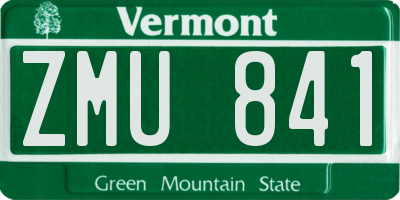 VT license plate ZMU841