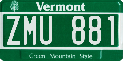 VT license plate ZMU881
