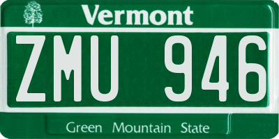 VT license plate ZMU946