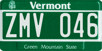VT license plate ZMV046