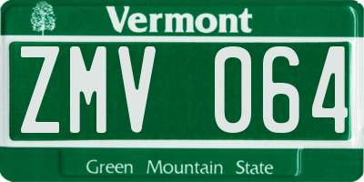 VT license plate ZMV064