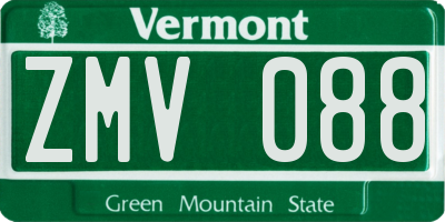 VT license plate ZMV088