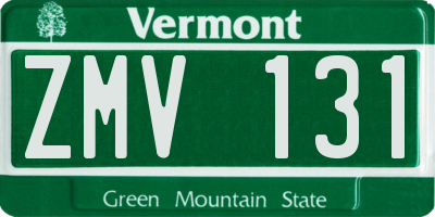 VT license plate ZMV131