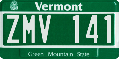 VT license plate ZMV141