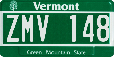 VT license plate ZMV148