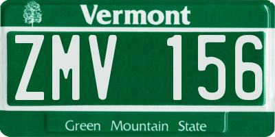 VT license plate ZMV156