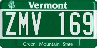 VT license plate ZMV169