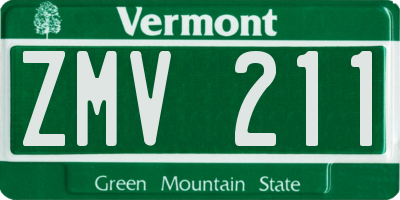 VT license plate ZMV211