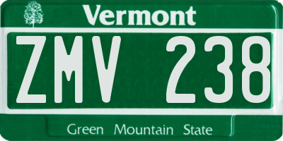 VT license plate ZMV238