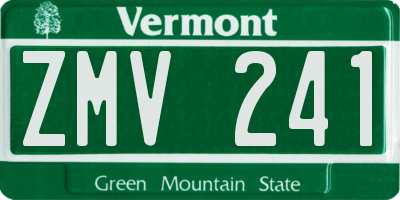 VT license plate ZMV241
