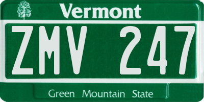 VT license plate ZMV247