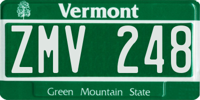 VT license plate ZMV248