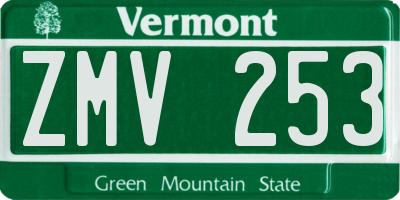 VT license plate ZMV253