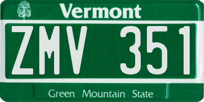 VT license plate ZMV351
